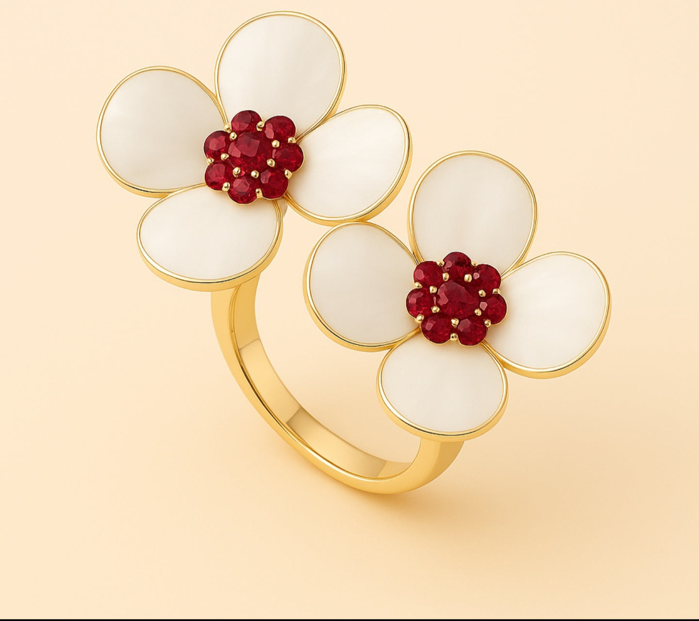 Double flower ring